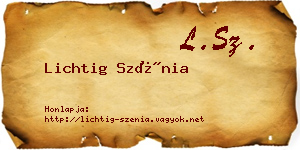 Lichtig Szénia névjegykártya